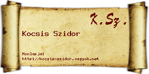 Kocsis Szidor névjegykártya